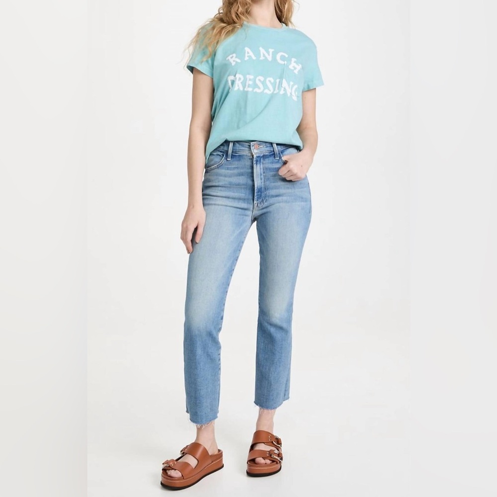 Mother The Hustler Ankle Fray Jeans Raw Hem NWT in Au Revoir size 31 - Picture 7 of 15